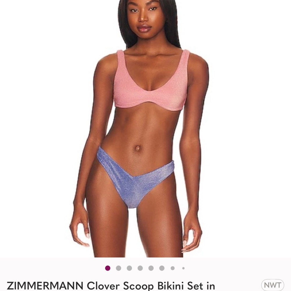 Zimmermann Two-Tone Bikini in Pink and Blue cover nwt